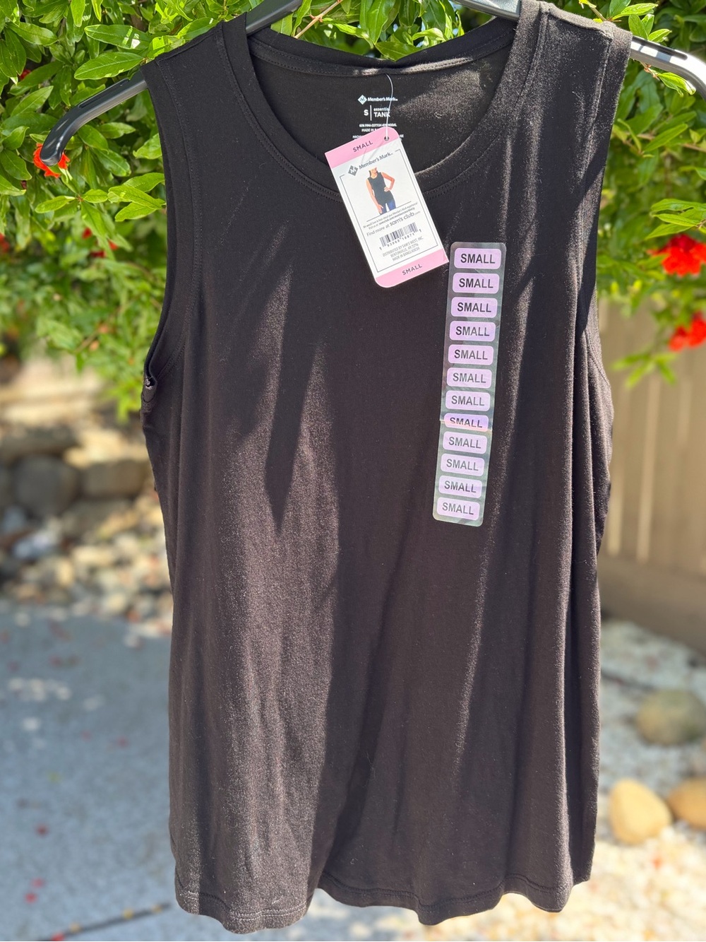 NWT members mark Black Sleeveless  ribbed Women's  tank Top size Small